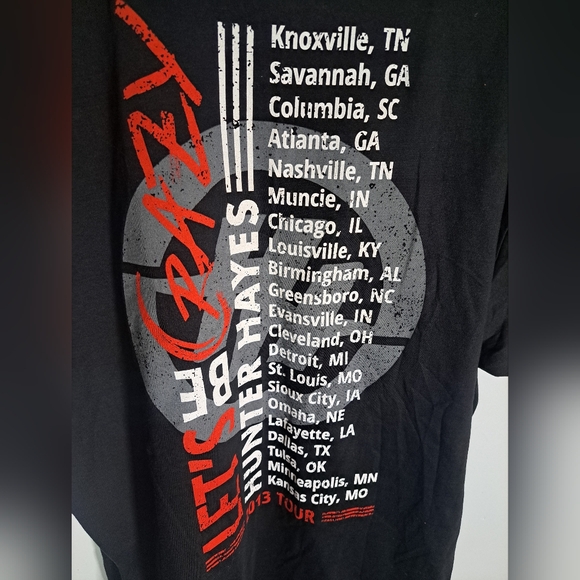 Hunter Hayes Let's Be Crazy Tour Tee XL - Picture 5 of 6